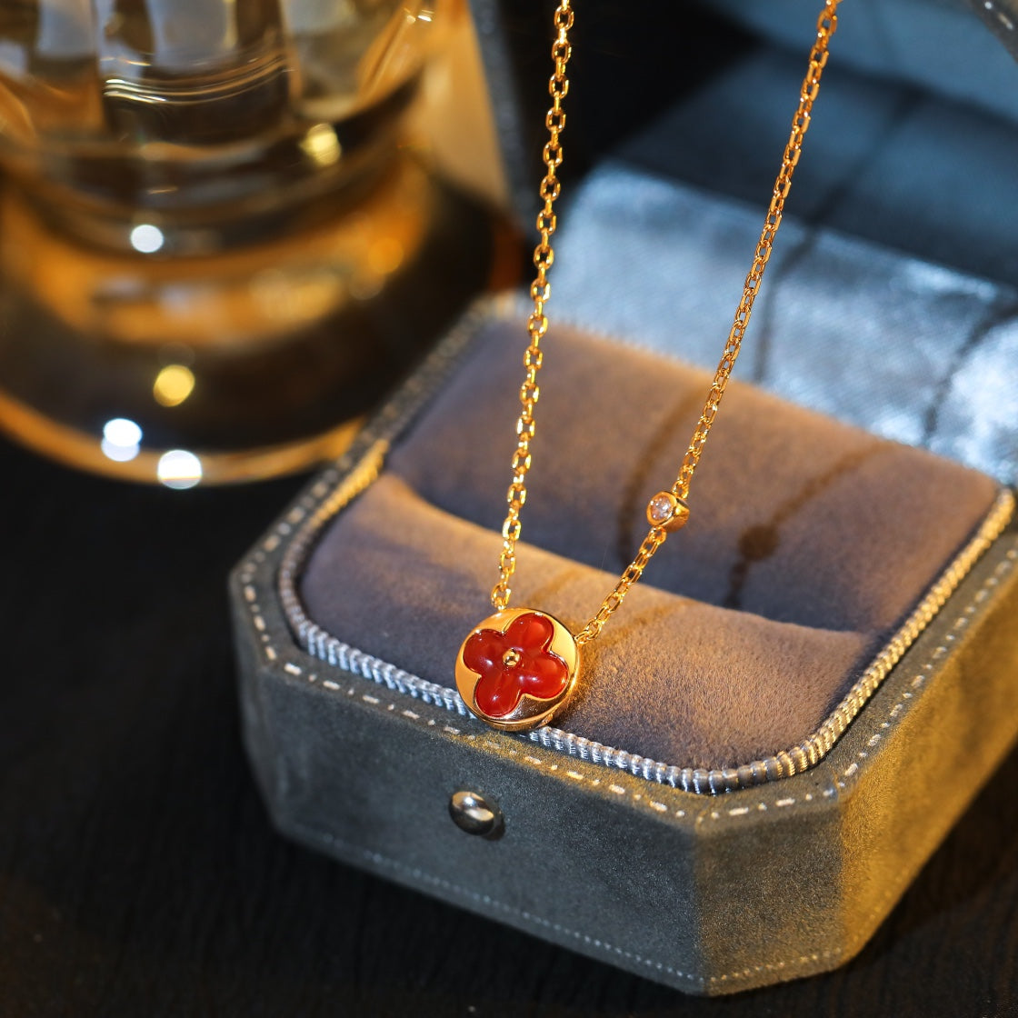 [Glow Muse]SUN PEDANT PINK GOLD 1 DIAMOND NECKLACE