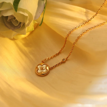[Glow Muse]SUN PEDANT PINK GOLD 1 DIAMOND NECKLACE
