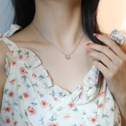 [Glow Muse]SUN PEDANT PINK GOLD 1 DIAMOND NECKLACE