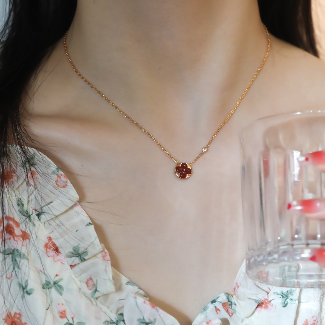 [Glow Muse]SUN PEDANT PINK GOLD 1 DIAMOND NECKLACE
