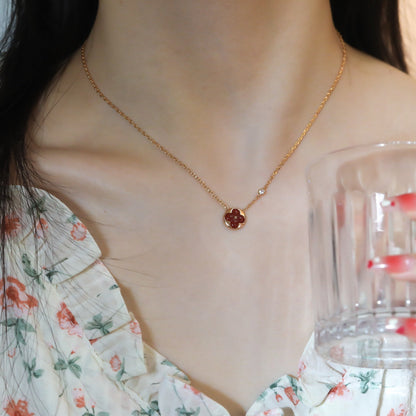 [Glow Muse]SUN PEDANT PINK GOLD 1 DIAMOND NECKLACE