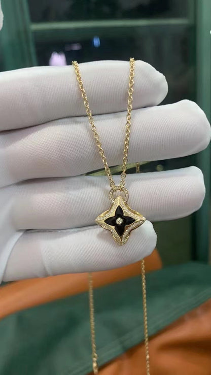 [Glow Muse]STAR PEDANT PINK GOLD DIAMOND NECKLACE