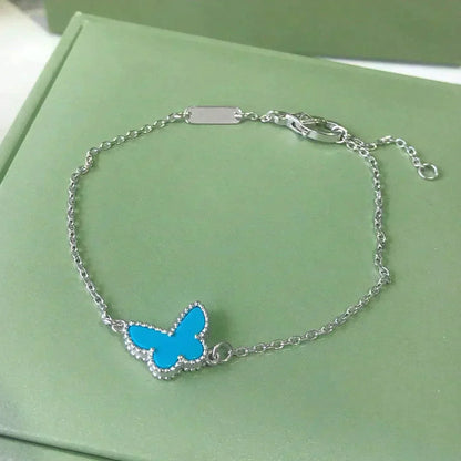 [Glow Muse]BUTTERFLY TURQUOISE BUTTERFLY BRACELET SILVER