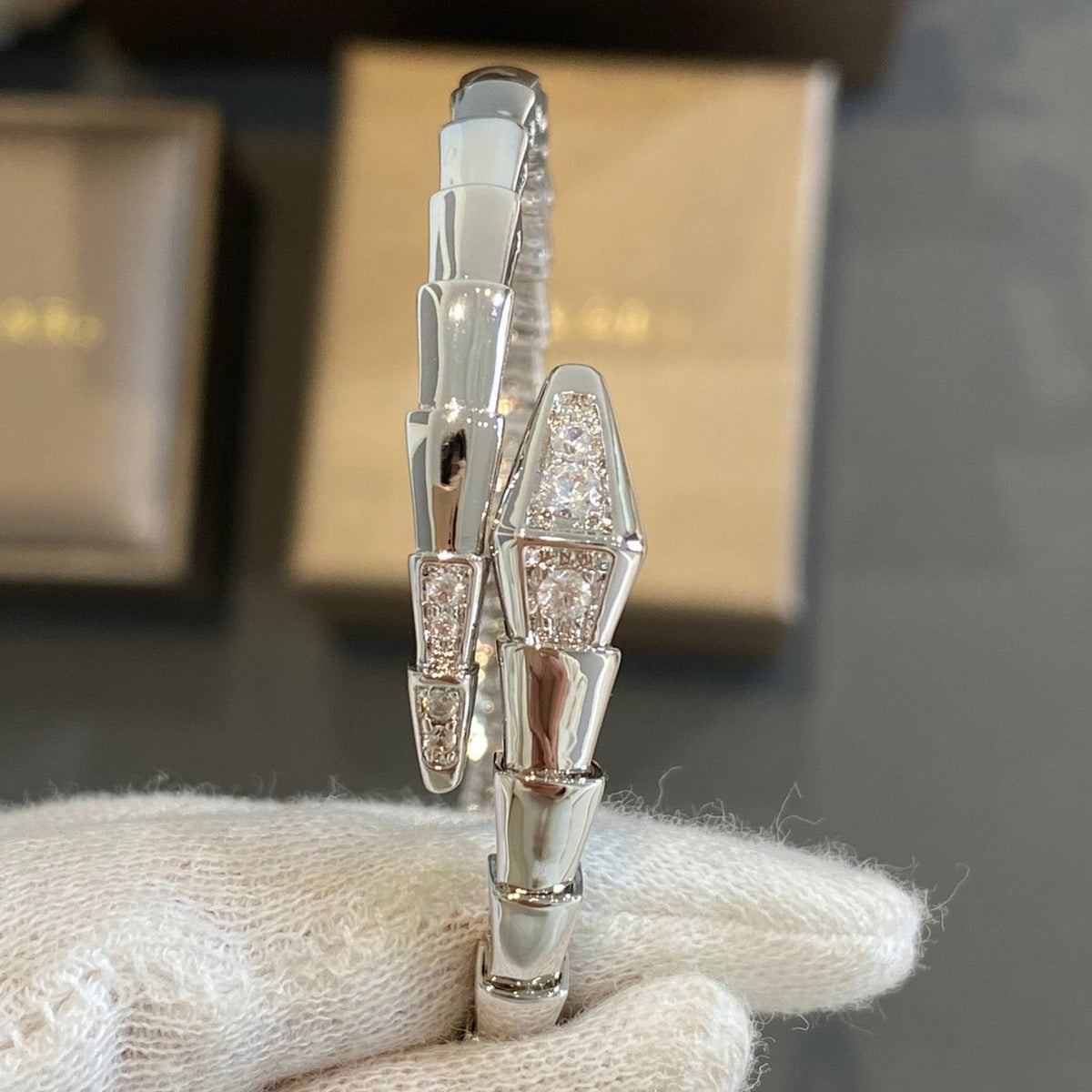 [Glow Muse]SERPENTI BRACELET DIAMONDS SILVER