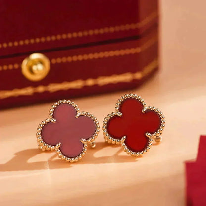[Glow Muse]CLOVER MEDIUM 1 MOTIFS CARNELIAN  EARRINGS
