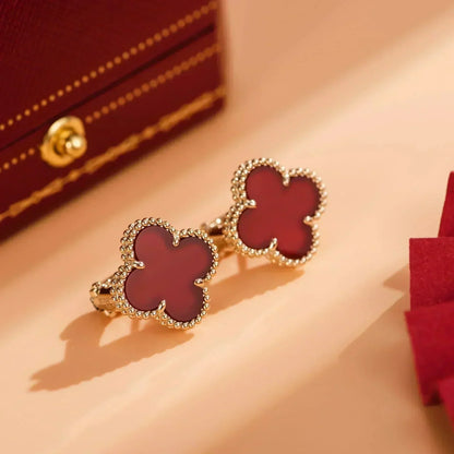 [Glow Muse]CLOVER MEDIUM 1 MOTIFS CARNELIAN  EARRINGS