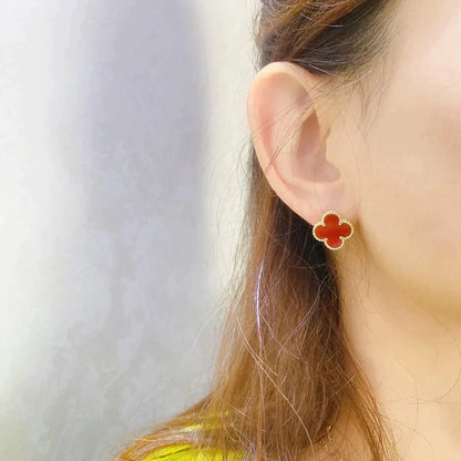 [Glow Muse]CLOVER MEDIUM 1 MOTIFS CARNELIAN  EARRINGS