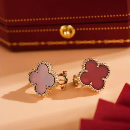 [Glow Muse]CLOVER MEDIUM 1 MOTIFS CARNELIAN  EARRINGS