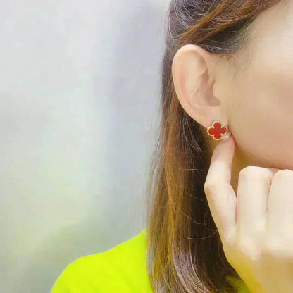 [Glow Muse]CLOVER MEDIUM 1 MOTIFS CARNELIAN  EARRINGS