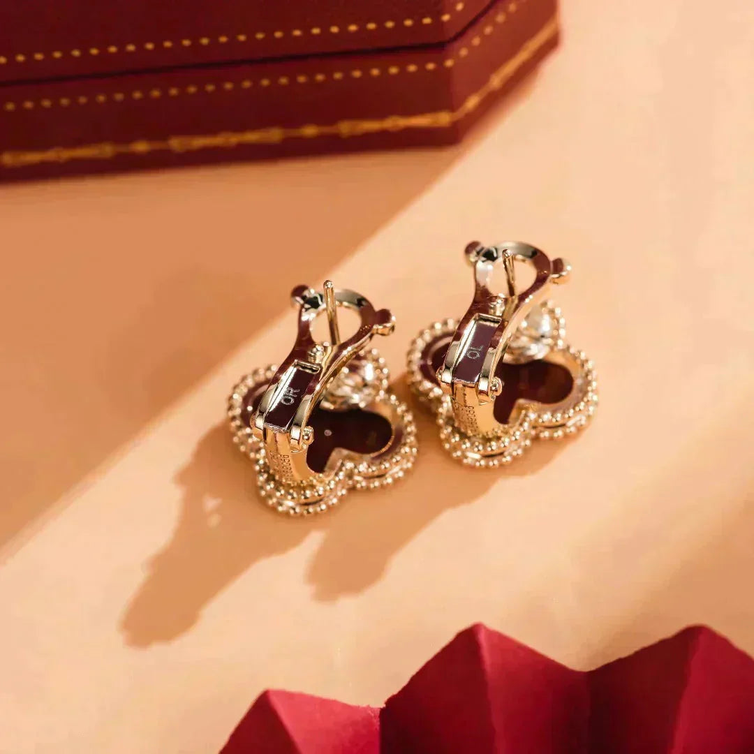 [Glow Muse]CLOVER MEDIUM 1 MOTIFS CARNELIAN  EARRINGS