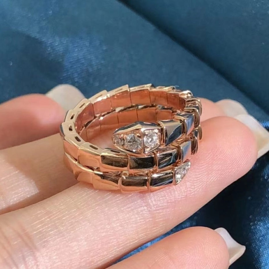 [Glow Muse]SERPENTS DOUBLE ROW DIAMOND RING