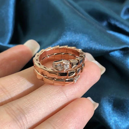 [Glow Muse]SERPENTS DOUBLE ROW DIAMOND RING