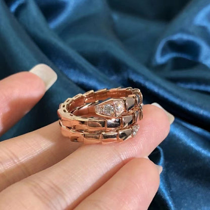 [Glow Muse]SERPENTS DOUBLE ROW DIAMOND RING
