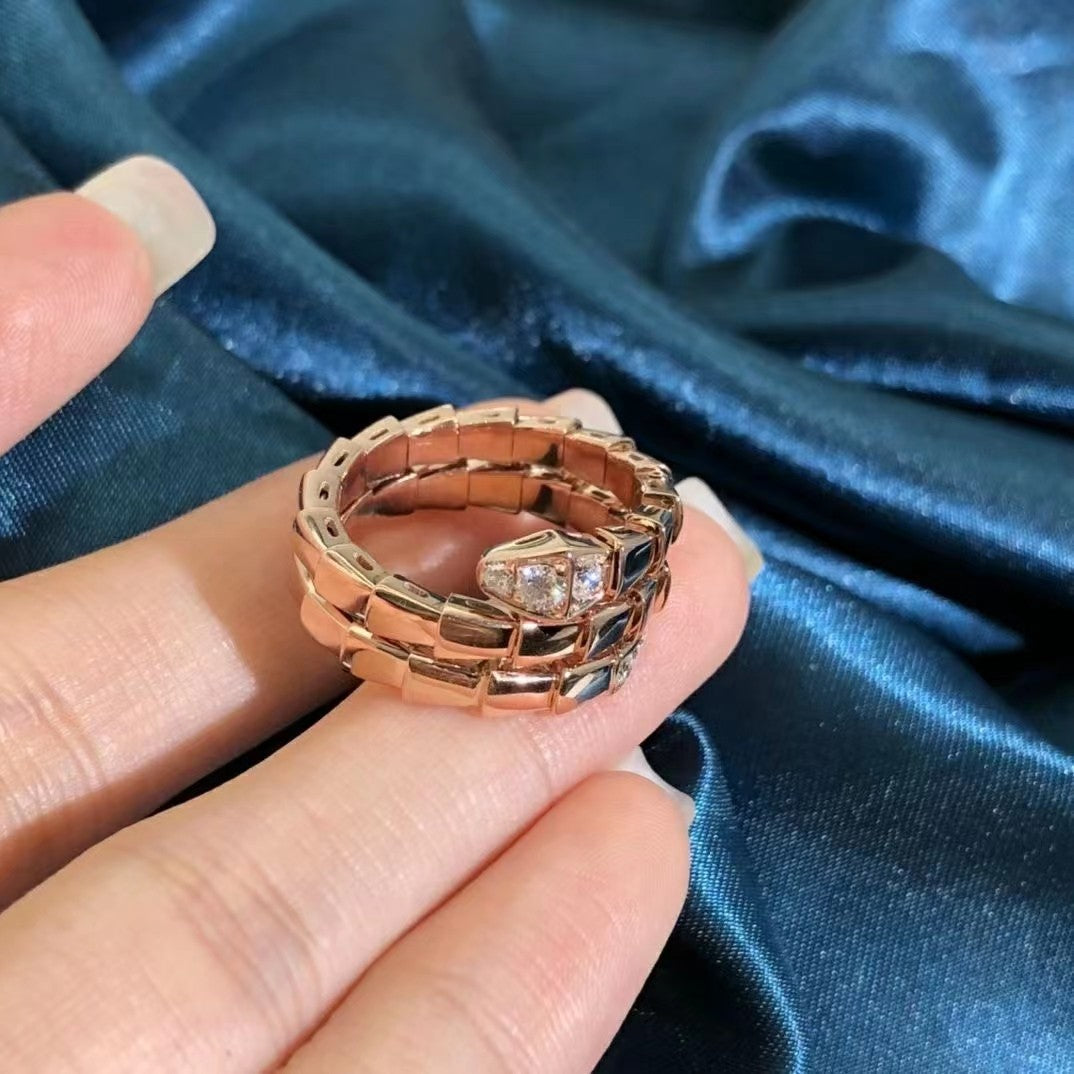 [Glow Muse]SERPENTS DOUBLE ROW DIAMOND RING