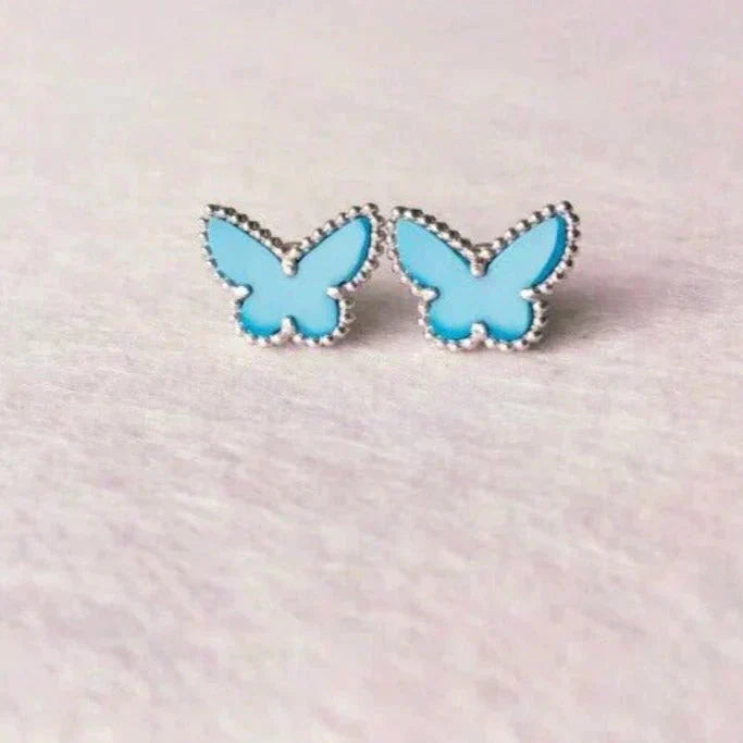 [Glow Muse]BUTTERFLY TURQUOISE EARRINGS SILVER
