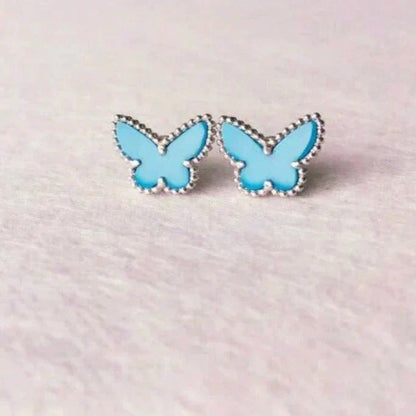 [Glow Muse]BUTTERFLY TURQUOISE EARRINGS SILVER