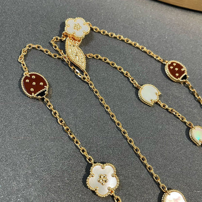 [Glow Muse]LUCKY SPRING 15 MOTIFS GOLD NECKLACE