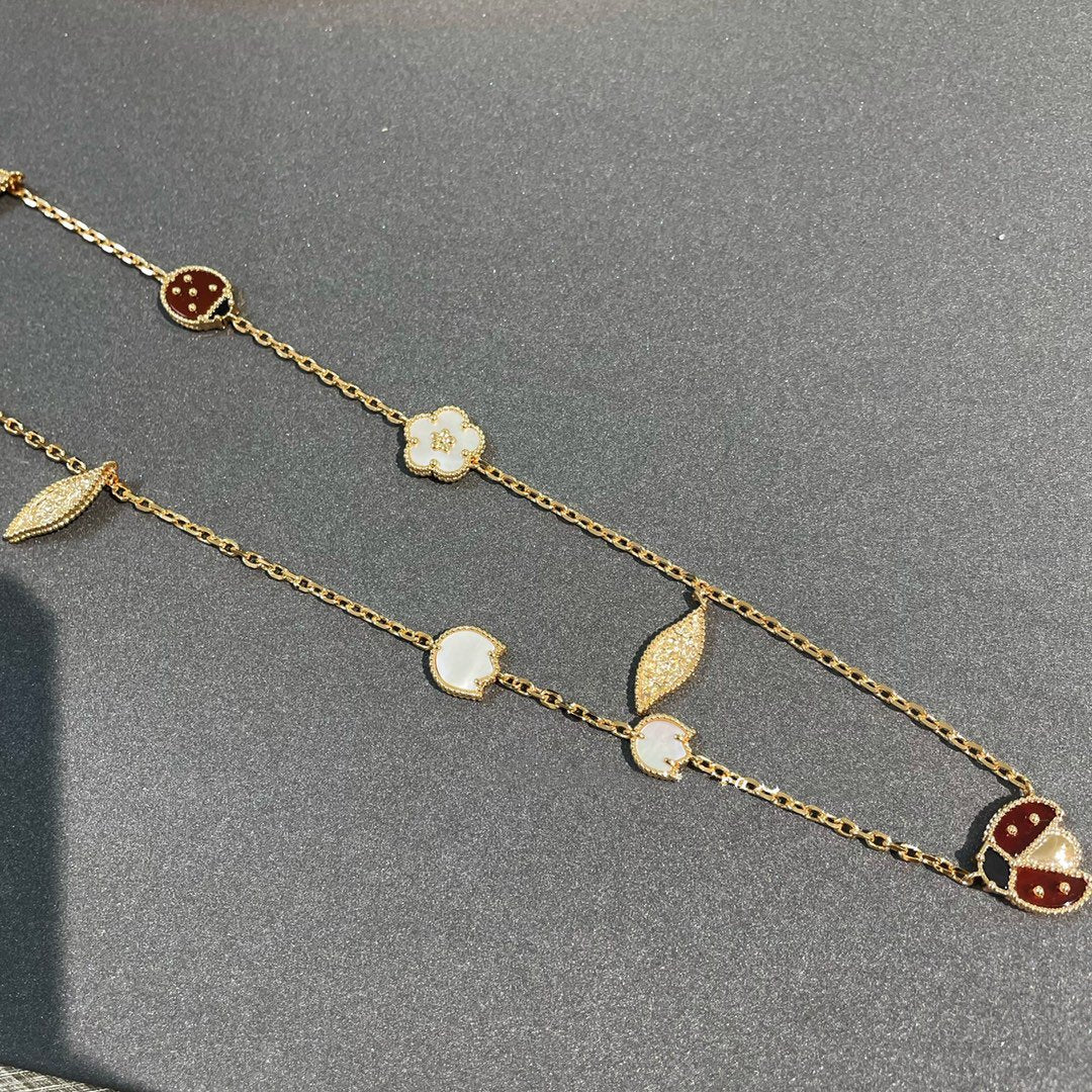 [Glow Muse]LUCKY SPRING 15 MOTIFS GOLD NECKLACE