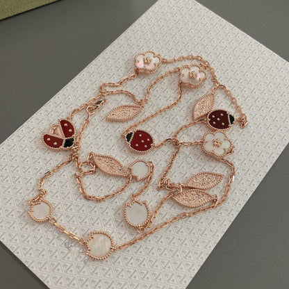 [Glow Muse]LUCKY SPRING 15 MOTIFS ROSE GOLD NECKLACE