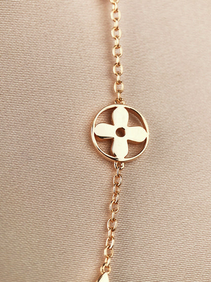 [Glow Muse]STAR AND SUN 7 MOTIFS GOLD BRACELET