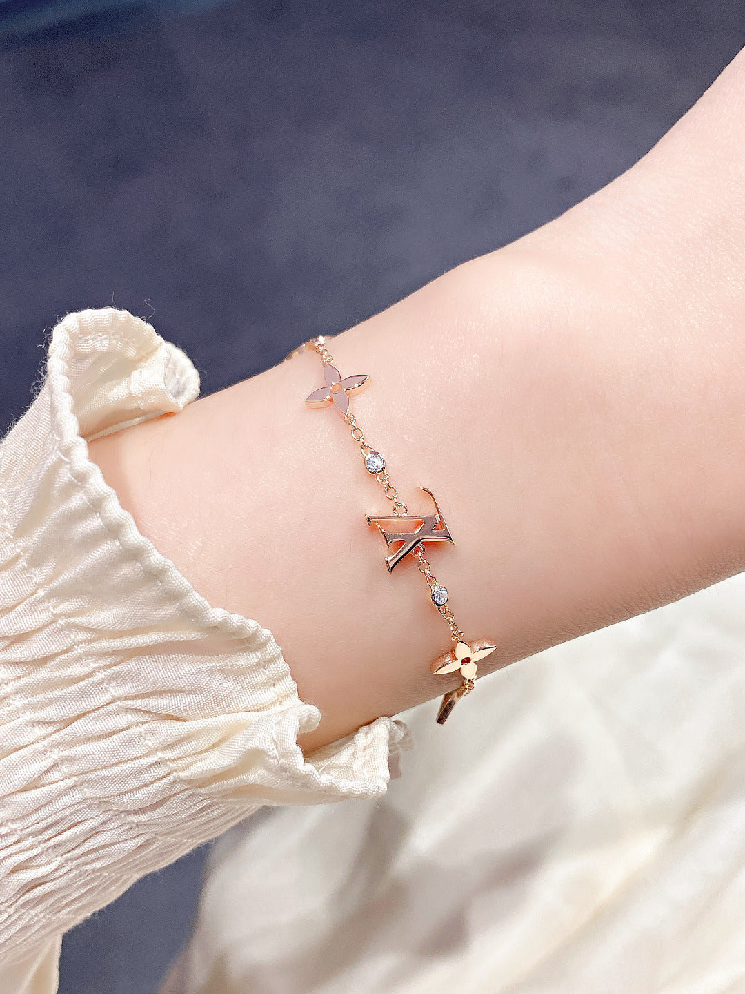 [Glow Muse]STAR AND SUN 7 MOTIFS GOLD BRACELET