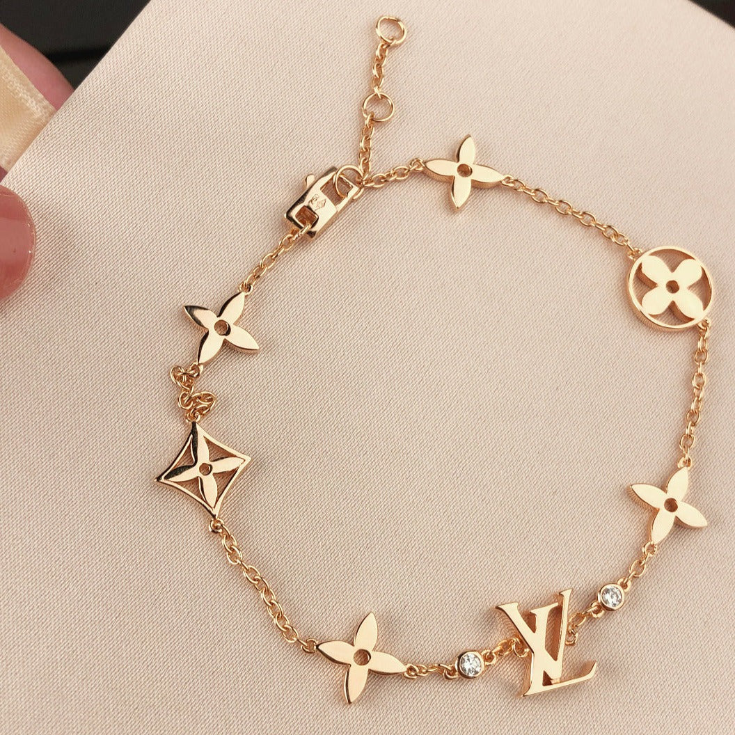 [Glow Muse]STAR AND SUN 7 MOTIFS GOLD BRACELET