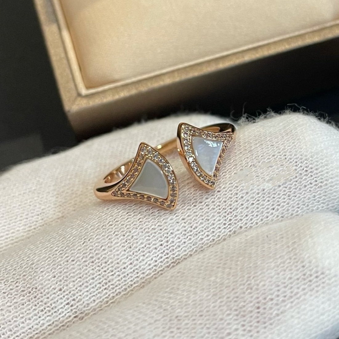 [Glow Muse]DREAM MOP DIAMOND OPEN RING