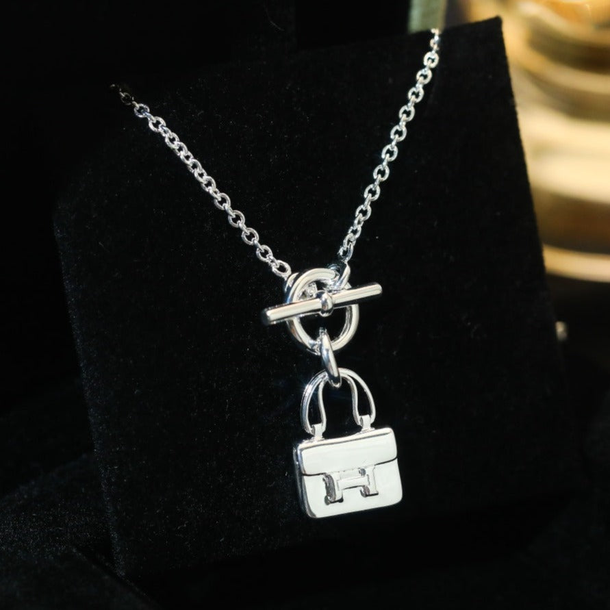 [Glow Muse]POP H PEDANT SILVER NECKLACE
