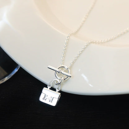 [Glow Muse]POP H PEDANT SILVER NECKLACE