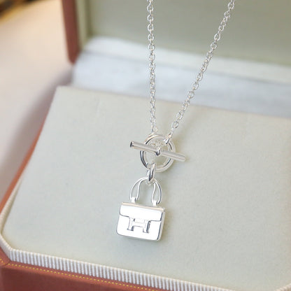 [Glow Muse]POP H PEDANT SILVER NECKLACE