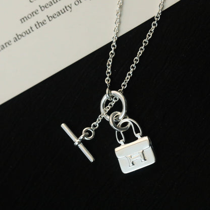 [Glow Muse]POP H PEDANT SILVER NECKLACE