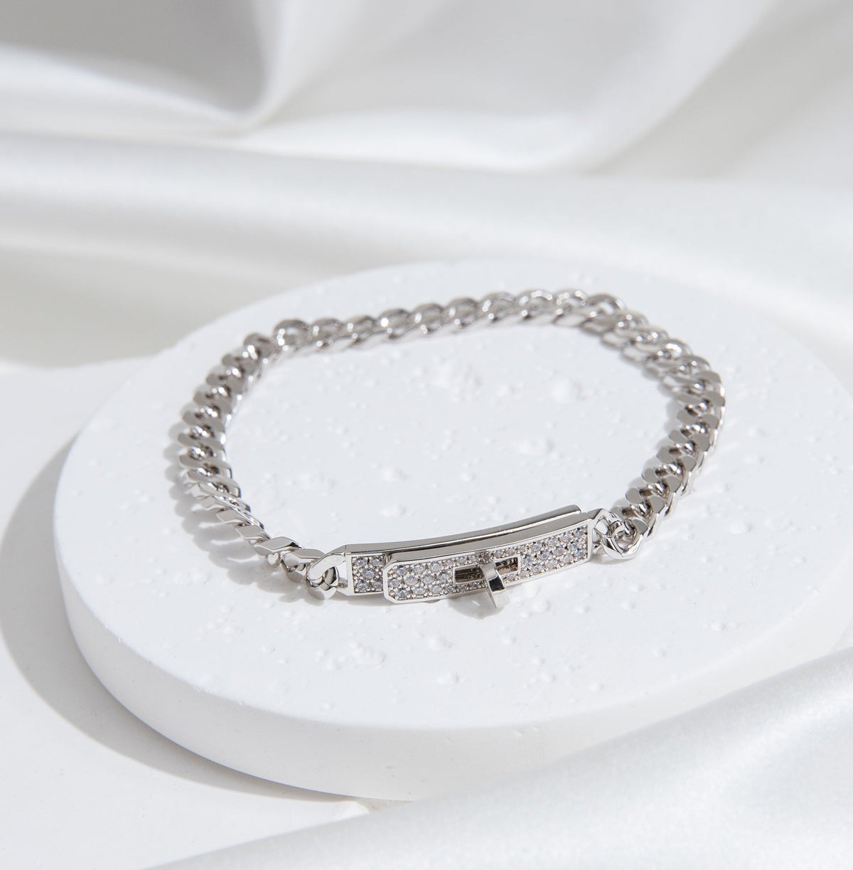 [Glow Muse]KELLY CHAIN SILVER DIAMOND BRACELET