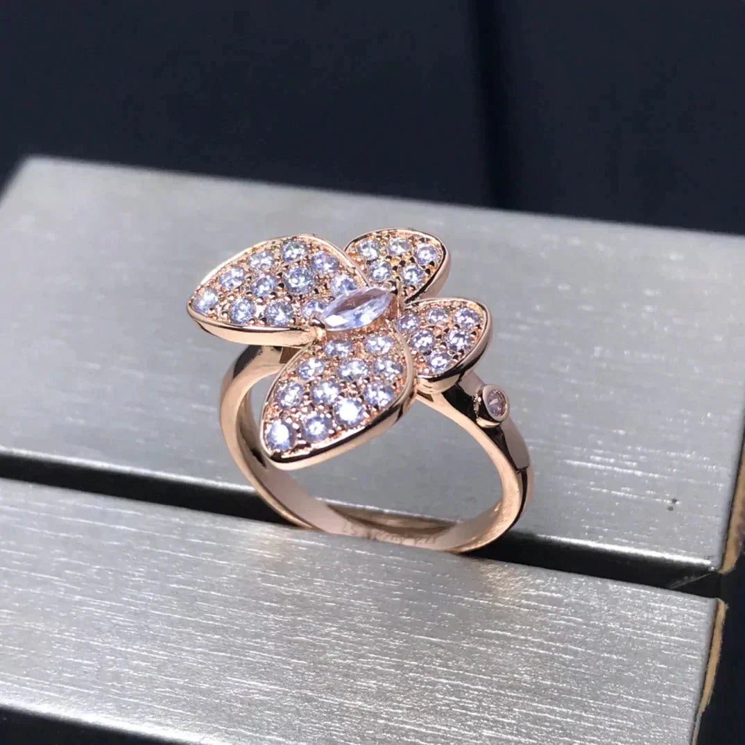 [Glow Muse]BUTTERFLY PINK GOLD DIAMOND RING