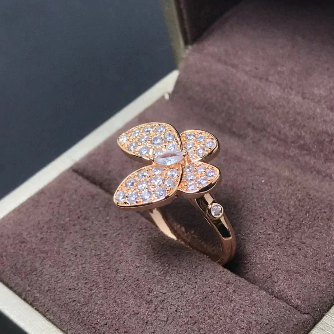 [Glow Muse]BUTTERFLY PINK GOLD DIAMOND RING
