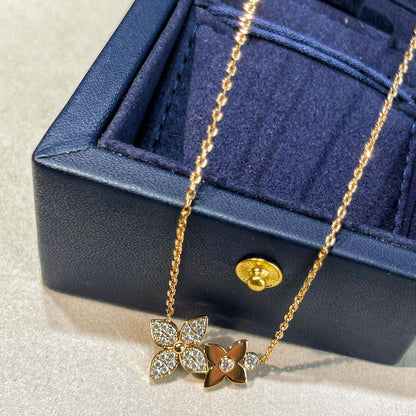 [Glow Muse]STAR BLOSSOM NECKLACE PINK GOLD DIAMONDS