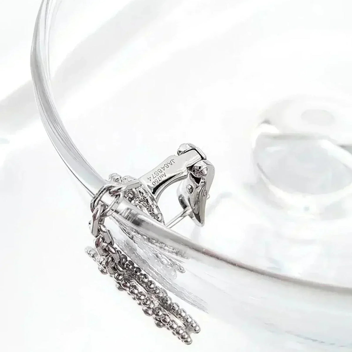 [Glow Muse]CLOVER 2 MOTIFS  DIAMOND ONYX EARRINGS SILVER