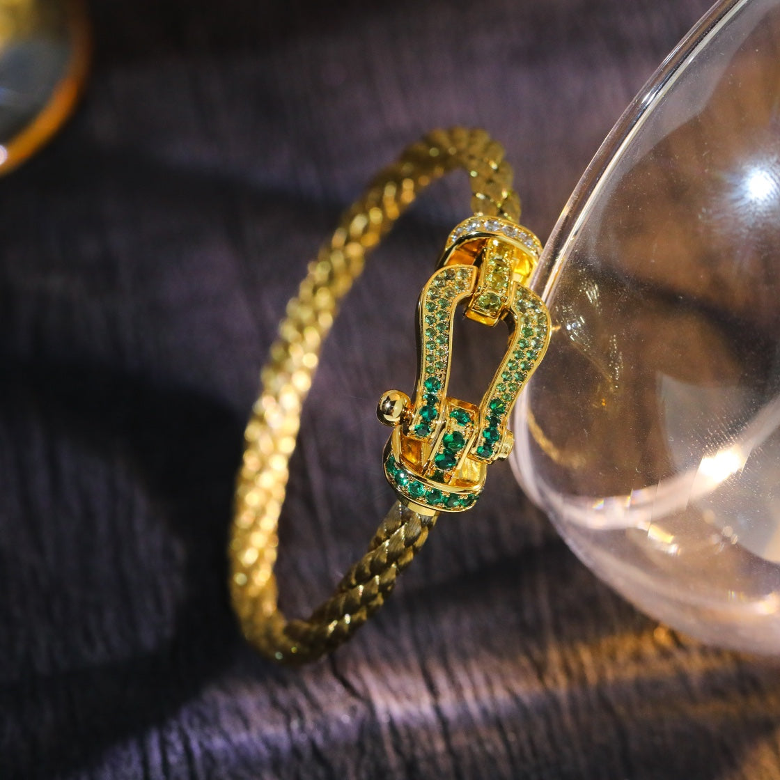 [Glow Muse]FORCE 10 GOLD GREEN DIAMOND PAVED