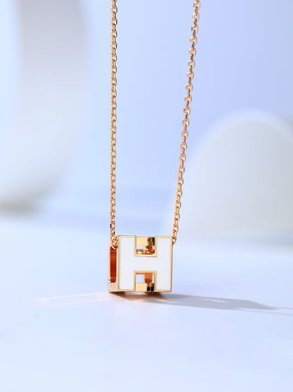 [Glow Muse]H CAGE PINK GOLD NECKLACE