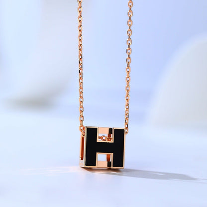 [Glow Muse]H CAGE PINK GOLD NECKLACE