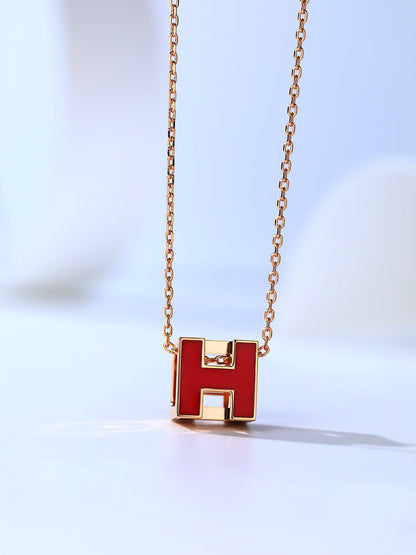 [Glow Muse]H CAGE PINK GOLD NECKLACE