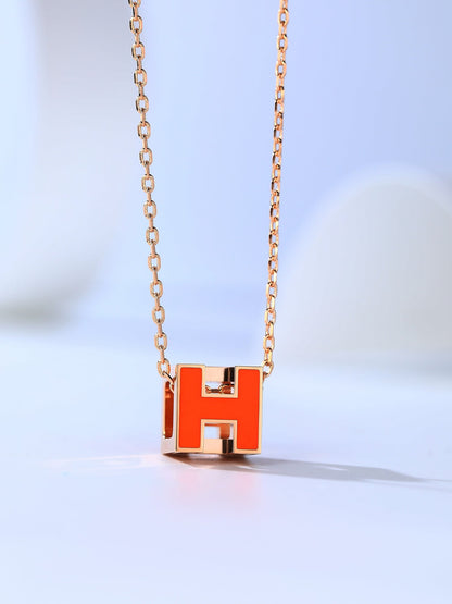 [Glow Muse]H CAGE PINK GOLD NECKLACE