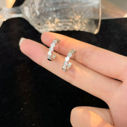 [Glow Muse]BEE LOVE DIAMOND HOOP EARRINGS