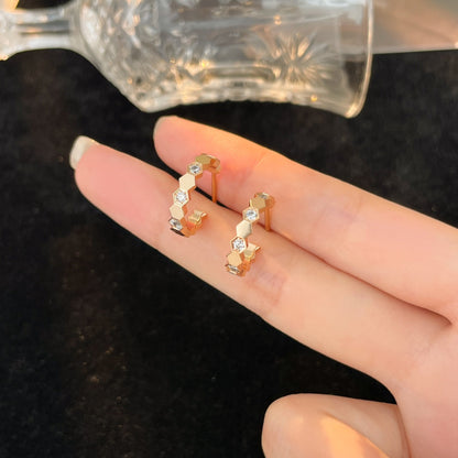 [Glow Muse]BEE LOVE DIAMOND HOOP EARRINGS