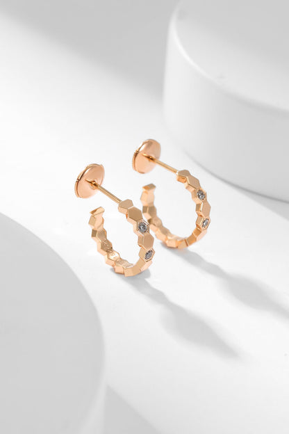 [Glow Muse]BEE LOVE DIAMOND HOOP EARRINGS