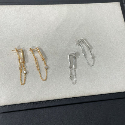 [Glow Muse]CHAINE CHAOS DIAMOND DROP EARRINGS