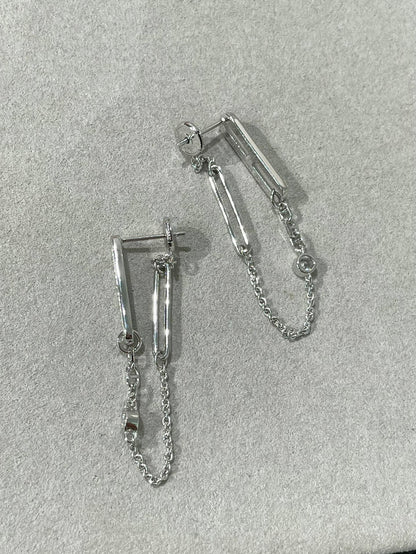 [Glow Muse]CHAINE CHAOS DIAMOND DROP EARRINGS