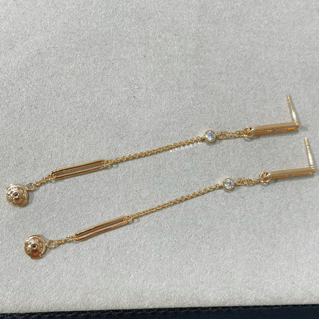 [Glow Muse]CHAINE CHAOS DIAMOND DROP EARRINGS