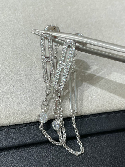 [Glow Muse]CHAINE CHAOS DIAMOND DROP EARRINGS