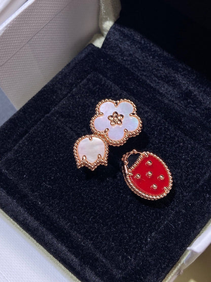 [Glow Muse]LUCKY 3 MOTIF ROSE GOLD RING
