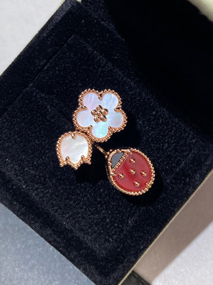 [Glow Muse]LUCKY 3 MOTIF ROSE GOLD RING